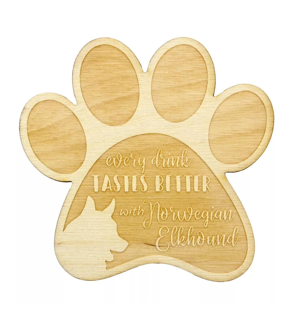 Chien d'élan norvégien - Sous-verre mug, sous-verre gravé avec chien, cadeau pour amoureux des chiens par la marque Art-Dog