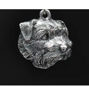 Norfolk Terrier - Halskette mit Hund, versilberter Anhänger für Hundefans, einzigartiger Schmuck der Marke Art-Dog