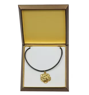 Norfolk Terrier - Dog necklace in gift box, gold-plated pendant for dog fan, striking jewellery by Art-Dog