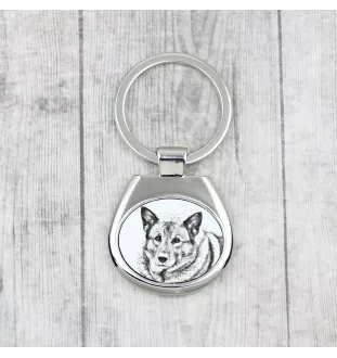 Chien d'élan norvégien - porte-clés avec chien, porte-clés imprimé, breloque personnalisée de la marque Art-Dog