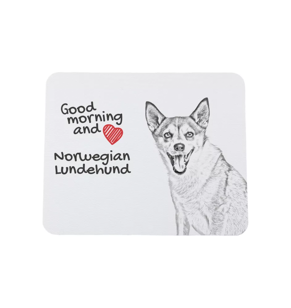 Norwegischer Lundehund, Norsk Lundehund - Mauspad mit Druck, personalisiertes Mauspad mit Hund, einzigartiges Gadget für Büroangestellte von Art-Dog.