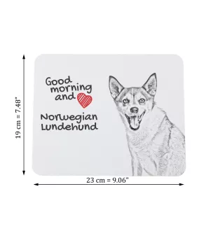 Norwegian Lundehund, Norsk Lundehund - mouse pad with print, personalized dog-themed mouse pad, unique gadget for an office worker by Art-Dog brand