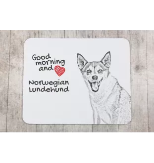 Norwegischer Lundehund, Norsk Lundehund - Mauspad mit Druck, personalisiertes Mauspad mit Hund, einzigartiges Gadget für Büroangestellte von Art-Dog.