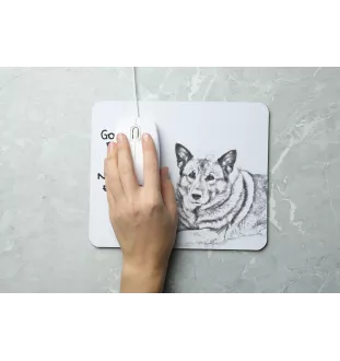 Norwegian Elkhound, Norsk elghund, Gray Norwegian Elkhound - mouse pad with print, personalized dog-themed mouse pad, unique gadget for an office worker by Art-Dog brand