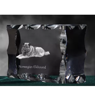 Elkhund ramka kryształowa z psem Art-Dog