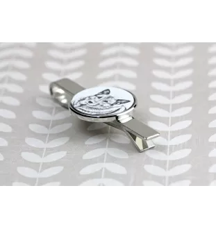 Norwegian Elkhound, Norsk elghund, Gray Norwegian Elkhound - tie clip with a dog, personalized tie clip, a unique gift for a man from the Art-Dog brand
