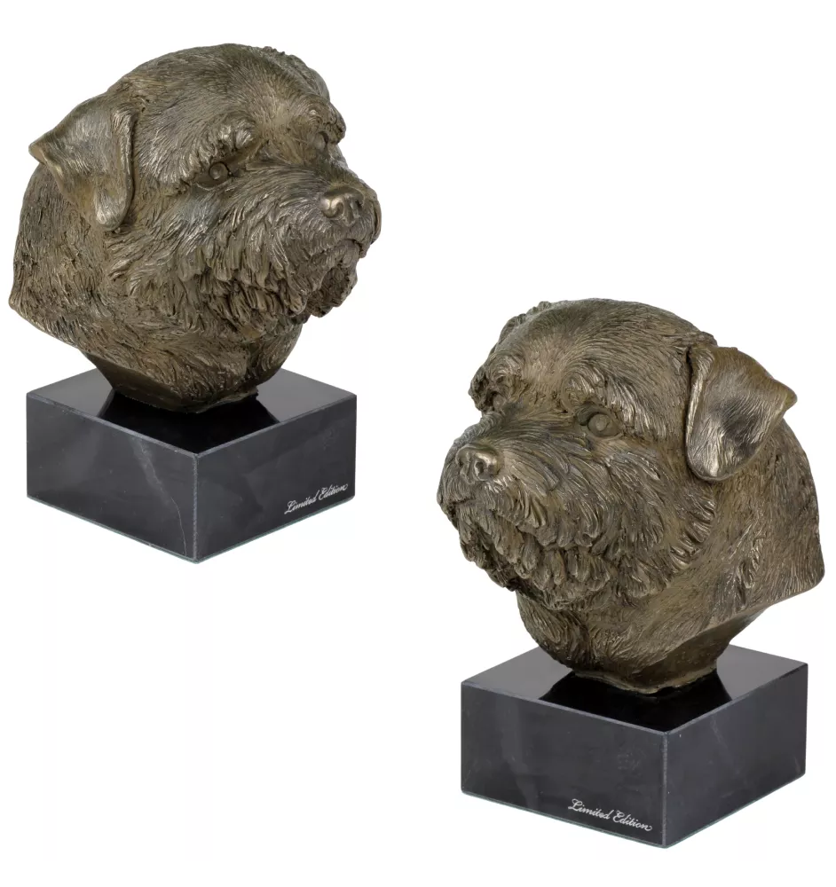 Norfolk Terrier - Dog statue, bust on stone base, sculpture, trophy for dog show by Art-Dog brand