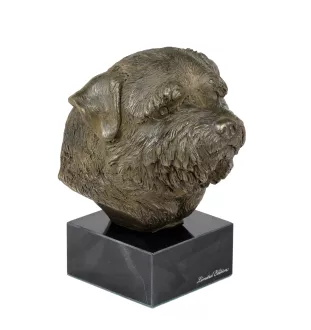 Norfolk Terrier - Hundestatue, Büste auf Steinsockel, Skulptur, Trophäe für Hundeausstellung der Marke Art-Dog