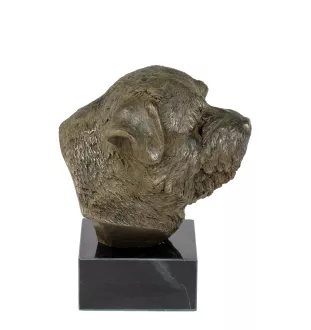 Norfolk Terrier - Statue de chien, buste sur socle en pierre, sculpture, trophée pour exposition canine par la marque Art-Dog