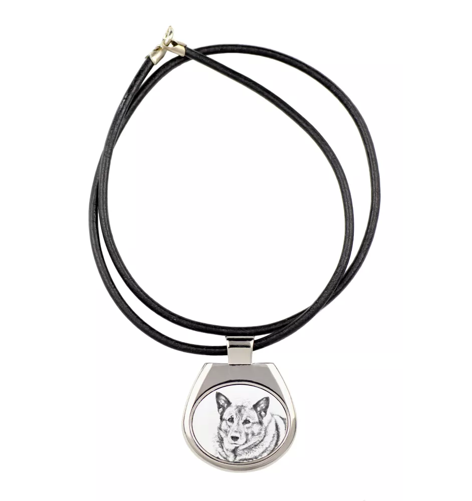 Norwegian Elkhound, Norsk elghund, Gray Norwegian Elkhound - dog necklace, personalized pendant with a photo, unique necklace for women and men by Art-Dog brand