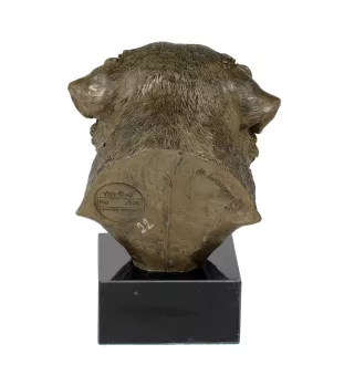 Norfolk Terrier - Statue de chien, buste sur socle en pierre, sculpture, trophée pour exposition canine par la marque Art-Dog