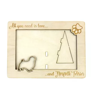 Norfolk Terrier - Photo frame, engraved wooden frame, a lovely gadget for the dog lover by Art-Dog