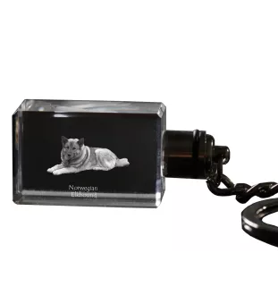 Chien d'élan norvégien - Porte-clés en cristal avec photo de chien, porte-clés lumineux, cadeau unique de la marque Art-Dog