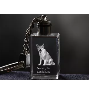 Chien norvégien de macareux, Lundehund - Porte-clés en cristal avec photo de chien, porte-clés lumineux, cadeau unique de la marque Art-Dog