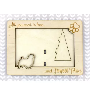 Norfolk Terrier - Photo frame, engraved wooden frame, a lovely gadget for the dog lover by Art-Dog