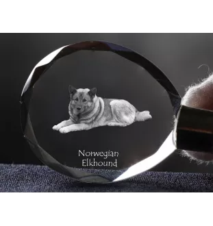 Chien d'élan norvégien - pendentif avec une photo de chien, porte-clés en cristal dans une boîte cadeau, un cadeau unique par Art-Dog