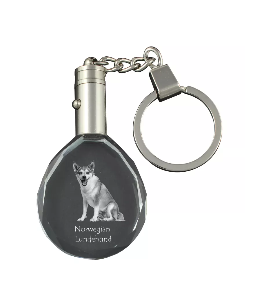 Chien norvégien de macareux, Lundehund - pendentif avec une photo de chien, porte-clés en cristal dans une boîte cadeau, un cadeau unique par Art-Dog