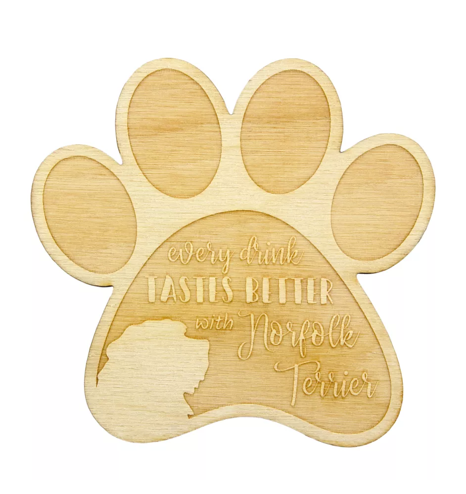 Norfolk Terrier - Mug coaster, engraved coaster with dog, gift for dog lover by Art-Dog brand