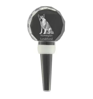 Chien norvégien de macareux, Lundehund - Bouchon de bouteille en cristal, bouchon de vin unique avec photo, cadeau personnalisé pour sommelier par la marque Art-Dog