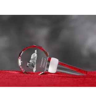 Norwegischer Elchhund, Grahund, Norwegian Elkhound - Kristallflaschenverschluss, einzigartiger Weinverschluss mit Foto, personalisiertes Geschenk für Sommelier der Marke Art-Dog