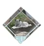 Chien d'élan norvégien - un cube de cristal avec une photo, une photo de cheval dans le cristal, un presse-papiers cubique de la marque Art-Dog