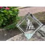 Norwegian Lundehund, Norsk Lundehund - crystal cube with a photo, photo of a horse in crystal, cubic paperweight from Art-Dog brand