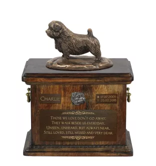 Norfolk Terrier - urn for dog ashes, urn with a statuette, personalized urn for dog ashes by Art-Dog brand