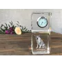 Chien norvégien de macareux, Lundehund - montre en cristal avec photo, photo de chien dans un cristal, horloge de bureau personnalisée de la marque Art-Dog