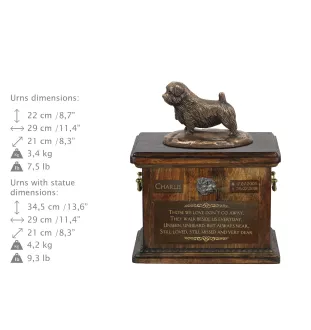 Norfolk Terrier - urn for dog ashes, urn with a statuette, personalized urn for dog ashes by Art-Dog brand