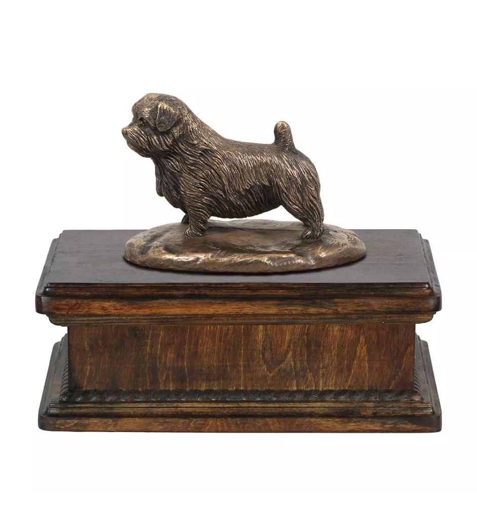 Norfolk Terrier - Hund Ascheurne, klassische Urne mit Statue, elegante Urne mit Hund von der Marke Art-Dog