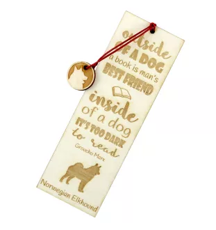 Norwegian Elkhound, Norsk elghund, Gray Norwegian Elkhound - dog bookmark, personalized bookmark, gift for bookworm from Art-Dog brand