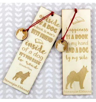 Chien d'élan norvégien - marque-page pour livre avec chien, marque-page personnalisé, cadeau pour les amateurs de livres de la marque Art-Dog