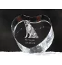 Norwegian Lundehund, Norsk Lundehund - a photo of a dog in crystal, crystal heart, unique photo frame from the Art-Dog brand