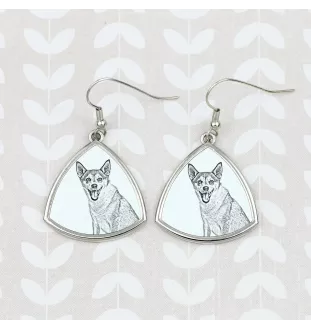 Norwegian Lundehund, Norsk Lundehund - dog earrings, hanging earrings with a picture, personalized jewelry with Art-Dog brand print
