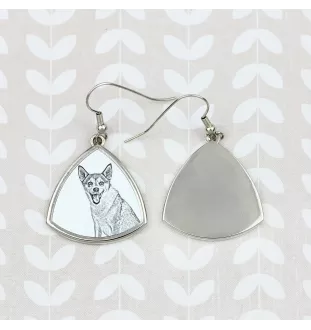 Norwegian Lundehund, Norsk Lundehund - dog earrings, hanging earrings with a picture, personalized jewelry with Art-Dog brand print