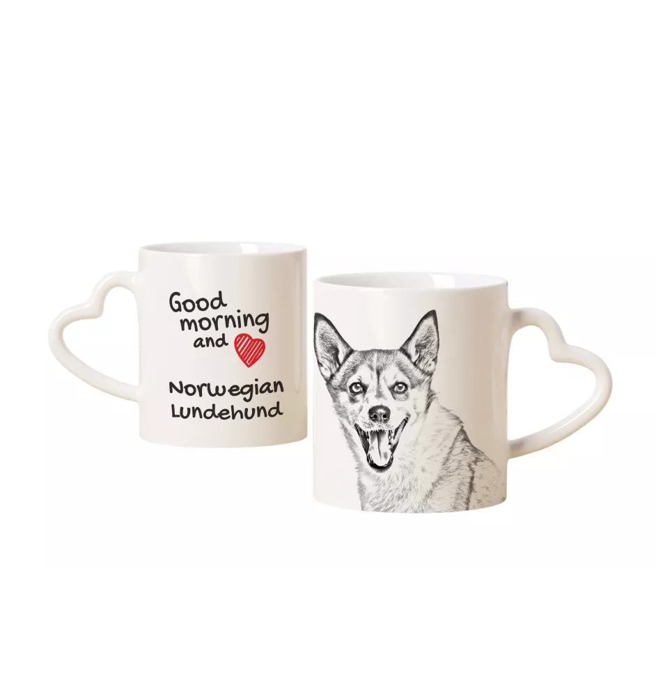 Chien norvégien de macareux, Lundehund - tasse avec chien, une tasse adorable avec une anse en forme de cœur, un cadeau universel de la marque Art-Dog