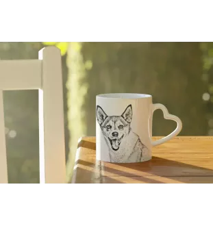 Norsk Lundehund kubek z psem good morning serce Art-Dog