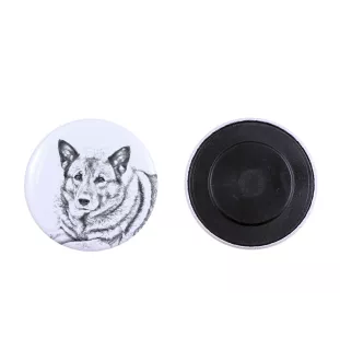 Chien d'élan norvégien - aimant avec un œil de chien, exceptionnellement léger, aimant puissant, produit fabriqué à la main par la marque Art-Dog