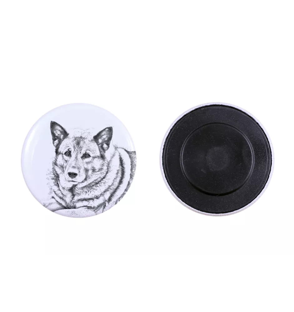Chien d'élan norvégien - aimant avec un œil de chien, exceptionnellement léger, aimant puissant, produit fabriqué à la main par la marque Art-Dog