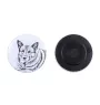Chien d'élan norvégien - aimant avec un œil de chien, exceptionnellement léger, aimant puissant, produit fabriqué à la main par la marque Art-Dog