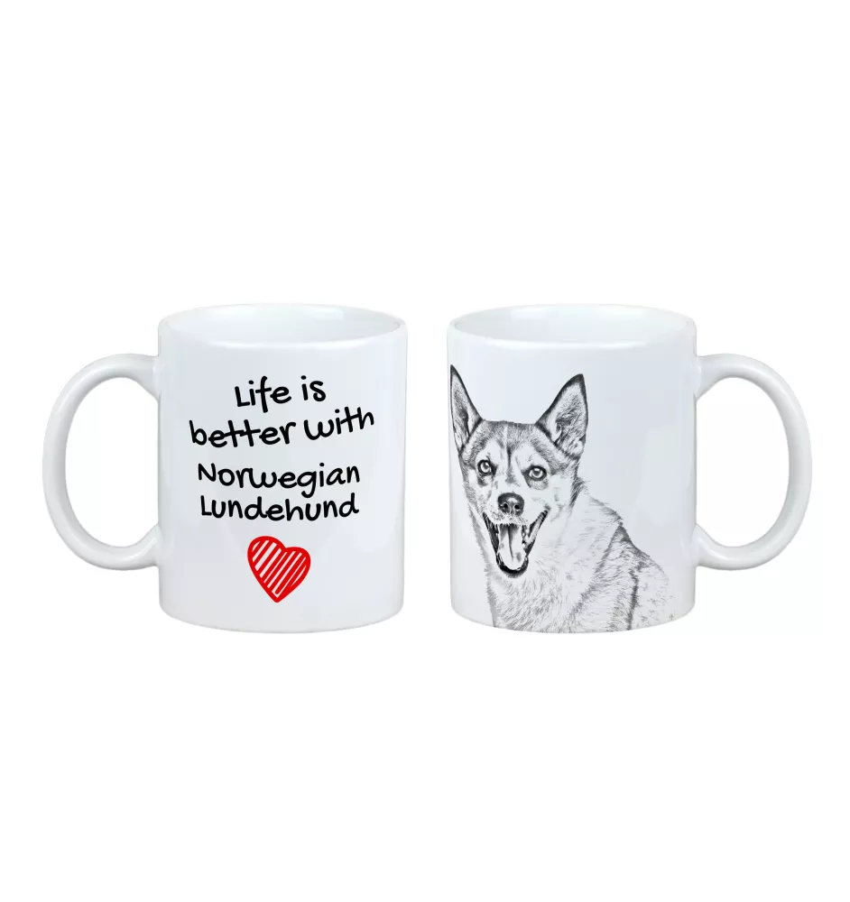 Norwegian Lundehund, Norsk Lundehund - cup with a dog, cup with a photo, personalized gift from the Art-Dog brand