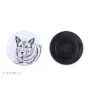 Norwegischer Elchhund, Grahund, Norwegian Elkhound Magnet mit einem Hundepfotenabdruck, außergewöhnlich leicht, starker Magnet, handgefertigtes Produkt der Marke Art-Dog