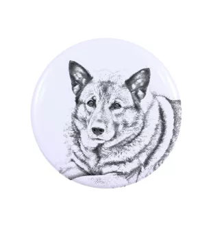 Chien d'élan norvégien - aimant avec un œil de chien, exceptionnellement léger, aimant puissant, produit fabriqué à la main par la marque Art-Dog