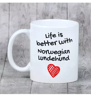 Norwegian Lundehund, Norsk Lundehund - cup with a dog, cup with a photo, personalized gift from the Art-Dog brand