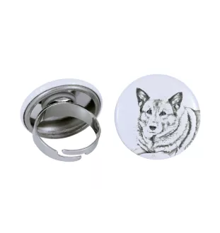 Norwegian Elkhound, Norsk elghund, Gray Norwegian Elkhound - women's jewelry with a dog portrait, handmade product, possibility to add your own photo, Art-Dog brand
