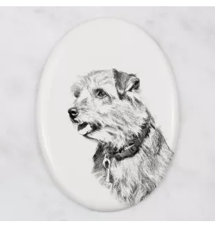 Norfolk Terrier - commemorative plaque with a photo of a dog, tombstone with a print, personalized oval plaque from the Art-Dog brand