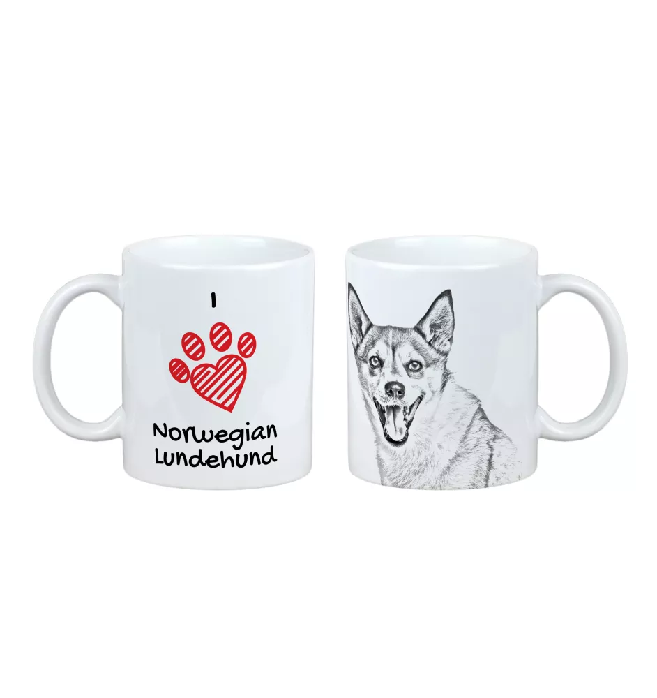 Chien norvégien de macareux, Lundehund - tasse avec chien, une tasse adorable avec une illustration, un cadeau avec votre photo de la marque Art-Dog