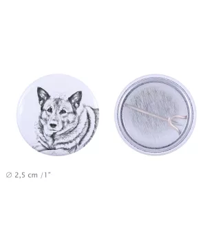 Elkhund przypinka z psem mała Art-Dog
