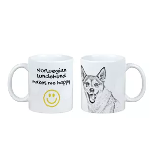 Norwegischer Lundehund, Norsk Lundehund - Tasse mit Hund, fröhliche Tasse für Hundeliebhaber, personalisiertes Geschenk der Marke Art-Dog