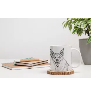 Chien norvégien de macareux, Lundehund - tasse avec chien, une tasse joyeuse pour les amoureux des chiens, un cadeau personnalisé de la marque Art-Dog